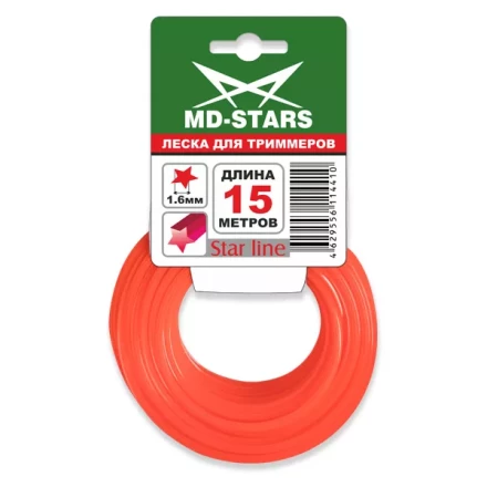 Леска для триммера STAR LINE (звездочка) 1,6MMX15M купить в Тюмени