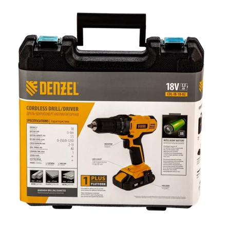 Дрель-шуруповерт аккумуляторная CDL-IB-18-02 Denzel 26113 купить в Тюмени
