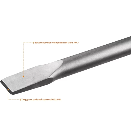 ЗУБР БУРАН, 35 х 400 мм, HEX 30, плоское зубило (29375-35-400) купить в Тюмени