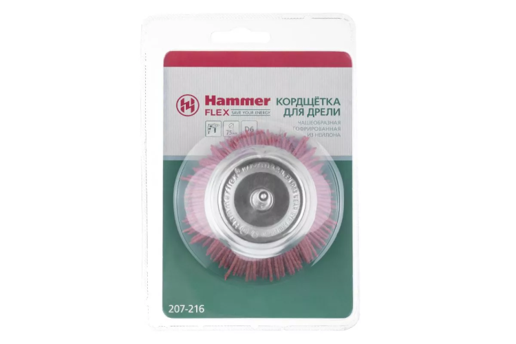 Кордщетка HAMMER чаша 75мм для дрели нейлон (207-216) купить в Тюмени
