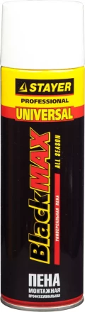 Пена &quot;BlackMAX&quot; монтажная, адаптерная, всесезонная, 500мл, STAYER 41130 купить в Тюмени