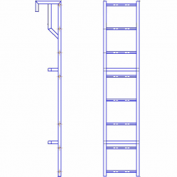 Лестница навесная алюминиевая для полувагонов УСЦ ЛНАп-2,0