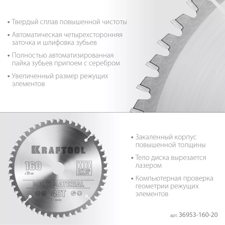 Диск пильный Multi Material, повышенный ресурс 36953-160-20 купить в Тюмени