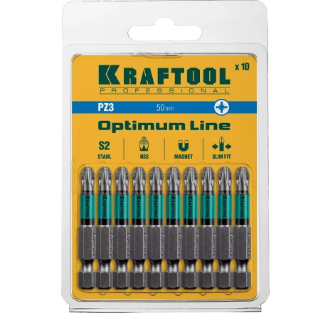 Биты KRAFTOOL OPTIMUM PZ 26124-3-50-10 купить в Тюмени