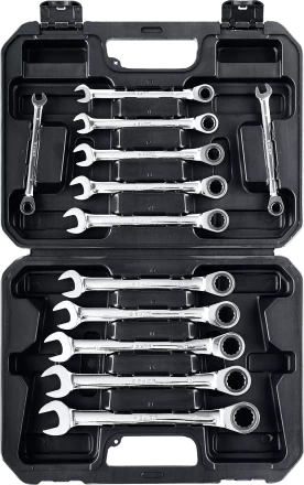 Наборы трещоточных комбинированных ключей Зубр серия ПРОФЕССИОНАЛ 27073-H12 купить в Тюмени