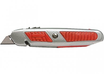 Нож 18 мм выдвижное трапециевидное лезвие отделение для лезвий металлический корпус MATRIX MASTER 78967 купить в Тюмени