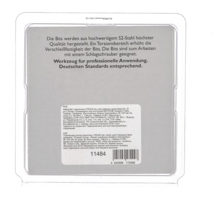 Набор бит торсионных PZ2x25 мм для ударных шуруповертов 10 шт. Gross 11484 купить в Тюмени