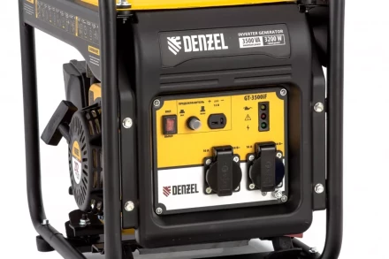 Генератор инверторный GT-3500iF, 3.5 кВт, 230 В, бак 5 л, открытый корпус, ручной старт Denzel 94705 купить в Тюмени