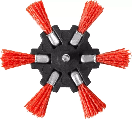 ЗУБР &quot;ПРОФЕССИОНАЛ&quot;. Щетка дисковая &quot;звезда&quot; для дрели, нейлоновая проволока с абразивным покрытием, 100мм 35163-100_z02 купить в Тюмени