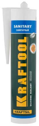 Герметик силиконовый KRAFTOOL прозрачный, санитарный, для помещений с повышенной влажностью, 300мл 41255-2 купить в Тюмени