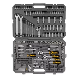 Набор инструментов Denzel 15807, 1/2&quot;, 1/4&quot;, 3/8&quot;, CrV, S2, пластиковый кейс, 216 предметов