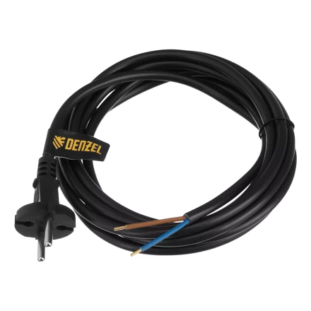 Шнур сетевой Denzel Energy Series, ПВС, 3 м, 2 x 1,5 мм, с неразборной вилкой, черный, 3 м, 37673 купить в Тюмени