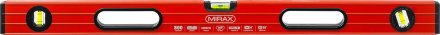 Уровень коробчатый усиленный MIRAX, фрезерованная поверхность, утолщенный профиль, 3 противоударных ампулы (1 поворотная на 360 град), с ручками, 80 см 34603-080 купить в Тюмени
