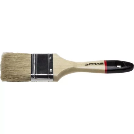Кисть плоская STAYER &quot;UNIVERSAL-EURO&quot;, светлая натуральная щетина, деревянная ручка, 75мм 0102-075 купить в Тюмени