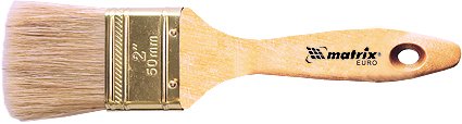 Кисть плоская Евро 3/4 натуральная щетина деревянная ручка MATRIX 83050 купить в Тюмени