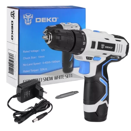 Дрель аккумуляторная DEKO GCD12DU3 SNOW WHITE SET1, 063-4170 купить в Тюмени