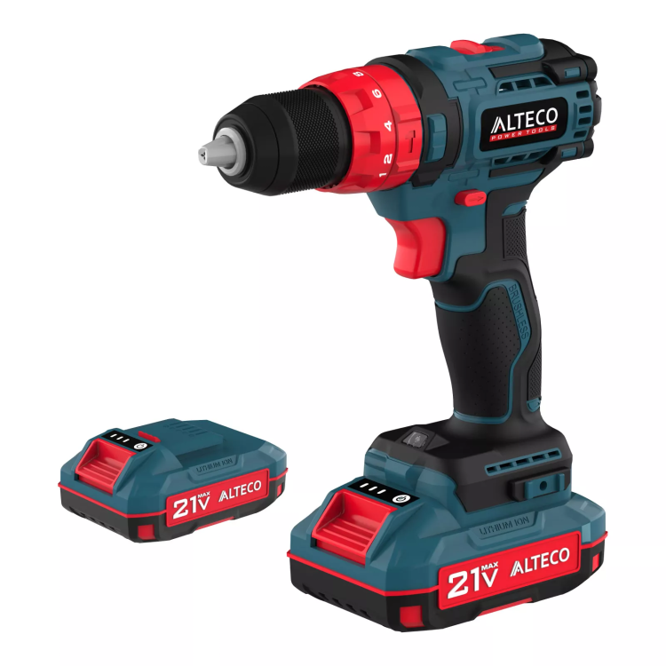 Бесщеточная аккумуляторная ударная дрель-шуруповерт ALTECO CID 21-45 BL X2 78080 купить в Тюмени