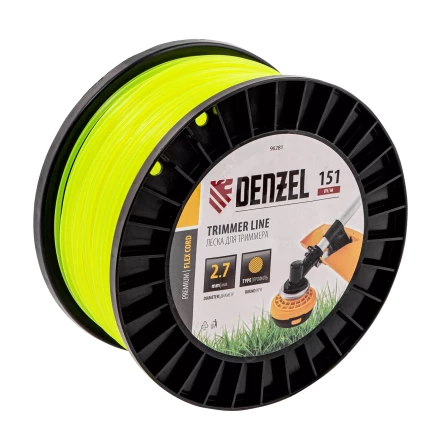 Леска для триммера круглая, 2,7мм х 151м, на DIN катушке FLEX CORD,  Denzel 96281 купить в Тюмени