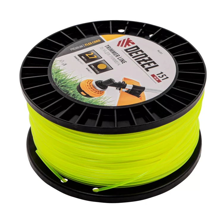 Леска для триммера круглая, 2,7мм х 151м, на DIN катушке FLEX CORD,  Denzel 96281 купить в Тюмени