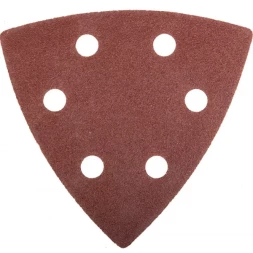 Треугольник шлифовальный ЗУБР "МАСТЕР" универсальный на велкро основе, 6 отверстий, Р120, 93х93х93мм, 5шт 35583-120
