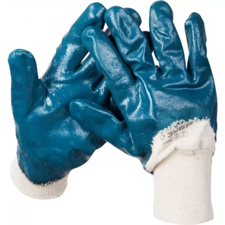 Перчатки ЗУБР &quot;МАСТЕР&quot; рабочие с манжетой, с нитриловым покрытием ладони, размер L (9) 11273-L купить в Тюмени