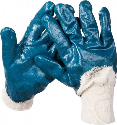 Перчатки ЗУБР &quot;МАСТЕР&quot; рабочие с манжетой, с нитриловым покрытием ладони, размер L (9) 11273-L купить в Тюмени