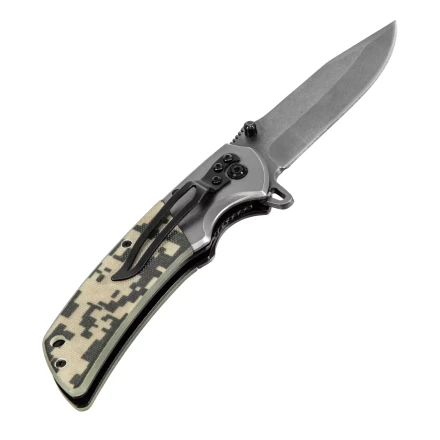 Нож складной Denzel, многоцелевой, системы Liner-Lock, с накладкой G10 на классической рукоятке, 79207 купить в Тюмени