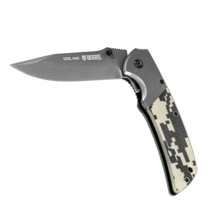 Нож складной Denzel, многоцелевой, системы Liner-Lock, с накладкой G10 на классической рукоятке, 79207 купить в Тюмени