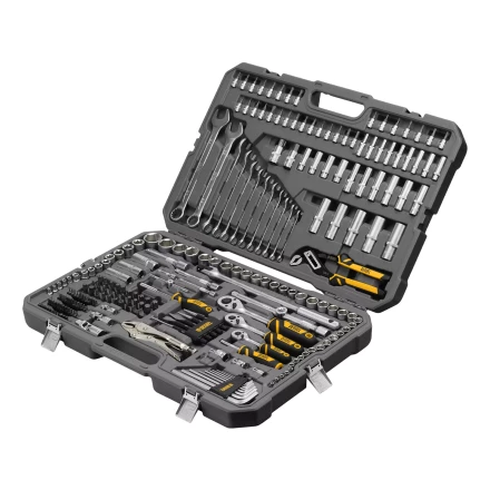 Набор инструментов Denzel 15808, 1/2&quot;, 3/8&quot;, 1/4&quot;, CrV, S2, пластиковый кейс, 232 предмета купить в Тюмени