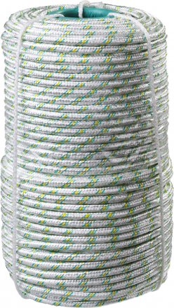Фал плетёный капроновый СИБИН 16-прядный с капроновым сердечником, диаметр 8 мм, бухта 100 м, 1000 кгс 50220-08 купить в Тюмени