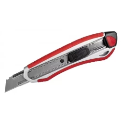 Нож ЗУБР "ЭКСПЕРТ" с сегментированным лезвием 18 мм, металлический корпус, автоматический фиксатор лезвия 09177_z01