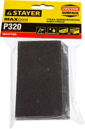 Губка шлифовальная STAYER "MASTER" угловая, зерно - оксид алюминия, Р320, 100 x 68 x 42 x 26 мм, средняя жесткость 3561-320 купить в Тюмени