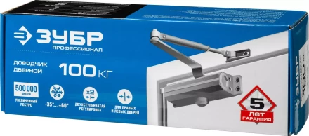 Доводчик дверной ЗУБР &quot;ПРОФЕССИОНАЛ&quot;, для дверей массой до 100 кг, цвет белый 37911-100 купить в Тюмени