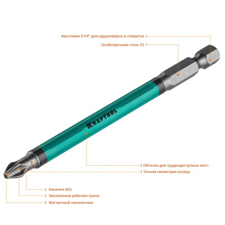 Биты KRAFTOOL OPTIMUM PH 26122-2-100-10 купить в Тюмени