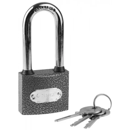 Замок ЗУБР &quot;МАСТЕР&quot; навесной, металлический корпус, удлиненная закаленная дужка, 50мм 3712-50-1 купить в Тюмени