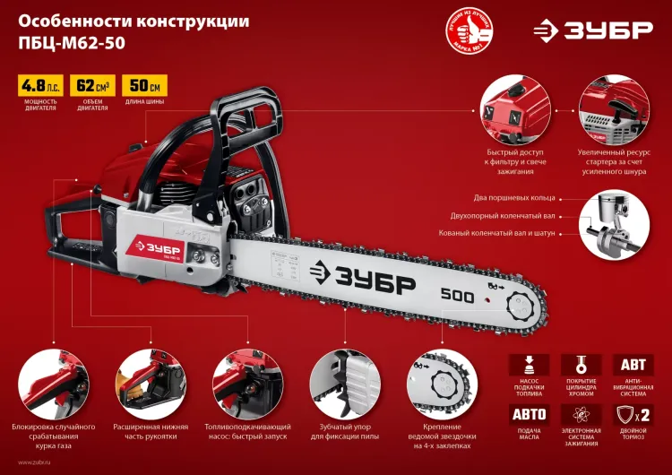 Бензопила ПБЦ-М62-50 серия МАСТЕР купить в Тюмени