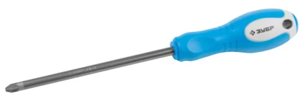 Отвертка ЗУБР, Cr-V сталь, трехкомпонентная рукоятка, цветовая индикация типа шлица, PZ №3, 150мм 25253-3-150 купить в Тюмени