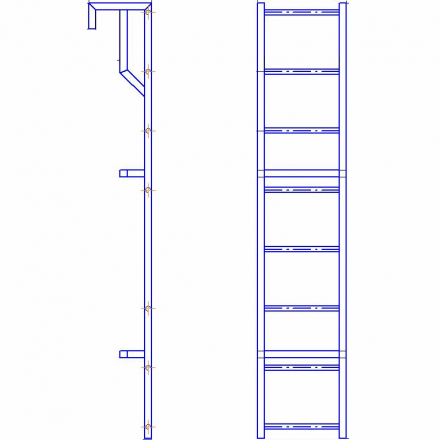 Лестница навесная алюминиевая для полувагонов УСЦ ЛНАп-3,0 купить в Тюмени