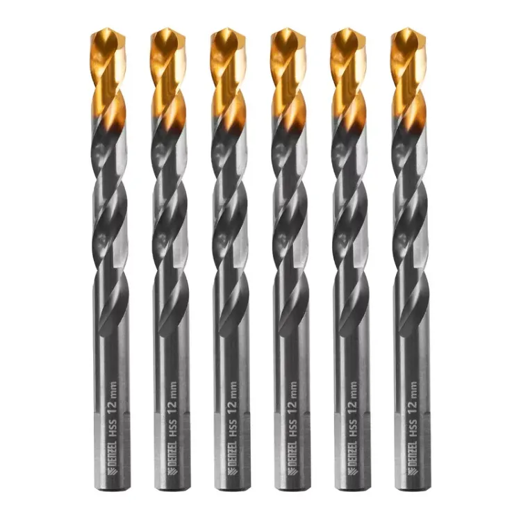 Сверло по металлу, 12 мм, HSS-Tin, Golden Tip, 6 шт. Denzel 717224 купить в Тюмени