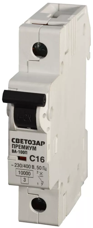 Выключатель автоматический СВЕТОЗАР "ПРЕМИУМ" 1-полюсный, 20 A, "C", откл. сп. 10 кА, 230 / 400 В SV-49031-20-C купить в Тюмени