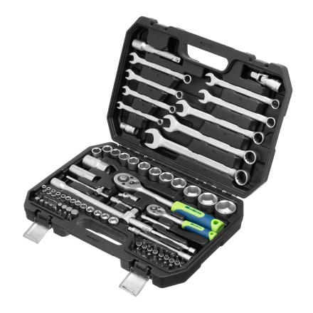 Набор инструментов Сибртех 13391, 1/2&quot;, 1/4&quot;, пластиковый кейс, 82 предмета купить в Тюмени