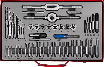 Набор метчиков и плашек ЗУБР &quot;МАСТЕР&quot;, сталь 9ХС, 52 предмета 28130-H52_z01 купить в Тюмени