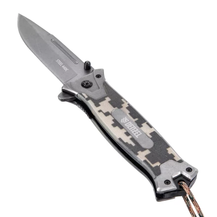 Нож складной Denzel, многоцелевой, системы Liner-Lock, с накладкой G10 на прямой рук-ке+стеклобой, 79208 купить в Тюмени