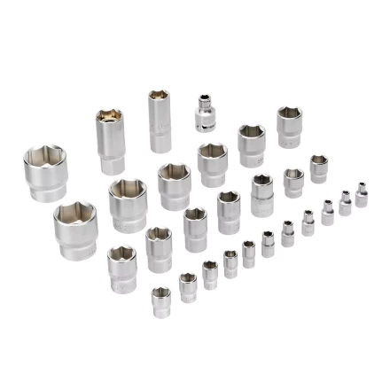 Набор инструментов Denzel, 1/2&quot;, 1/4&quot;, CrV, S2, пластиковый кейс, 82 предмета 15809 купить в Тюмени