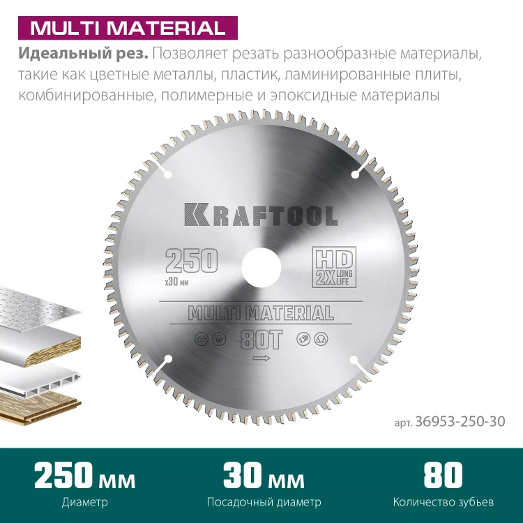 Диск пильный Multi Material, повышенный ресурс 36953-250-30 купить в Тюмени