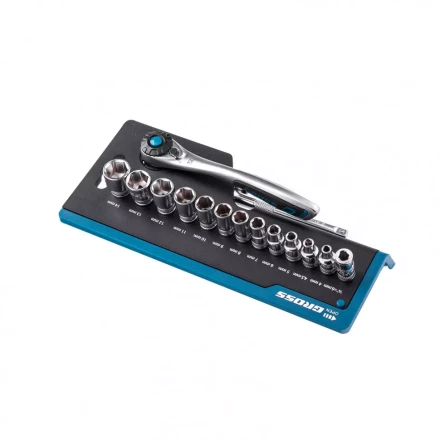 Набор торцевых головок трещотка 120 зубьев 36 предметов 1/4&quot; CrV Gross 14142 купить в Тюмени