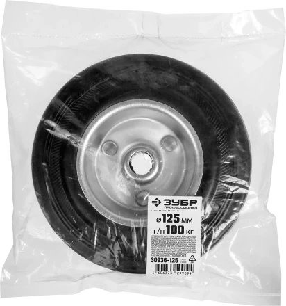 ЗУБР d 125 мм, г/п 100 кг, игольчатый подшипник, резина/металл, колесо, Профессионал (30936-125) купить в Тюмени