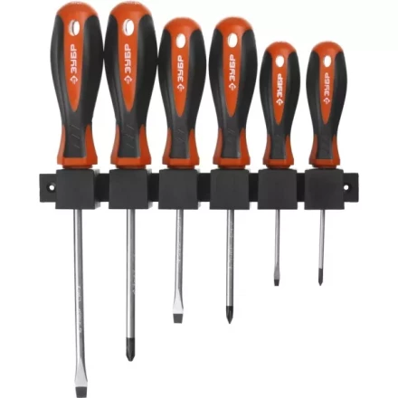 Набор ЗУБР &quot;МАСТЕР&quot;: Отвертки, Cr-v, эргономичная двухкомпонентная рукоятка, 6шт, на пластиковой стойке 25065-H5_z02 купить в Тюмени