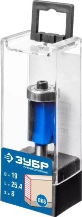 ЗУБР 19 x 25.4 мм, хвостовик 8 мм, фреза кромочная с нижним подшипником, Профессионал (28727-19-25.4) купить в Тюмени