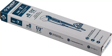 Ключ трубный рычажный ЗУБР &quot;ПРОФЕССИОНАЛ&quot;, тип &quot;S&quot;, изогнутые губки для труднодоступ мест, цельнокованный, Сr-V, № 0, 1/2&quot; 27336-0_z01 купить в Тюмени